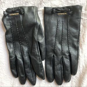 Coach Leather Gloves with Tea Rose Tassel